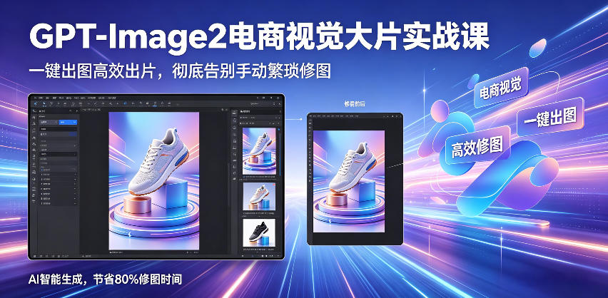GPT-Image2电商视觉大片实战课，一键出图高效出片，彻底告别手动繁琐修图-超级会员网