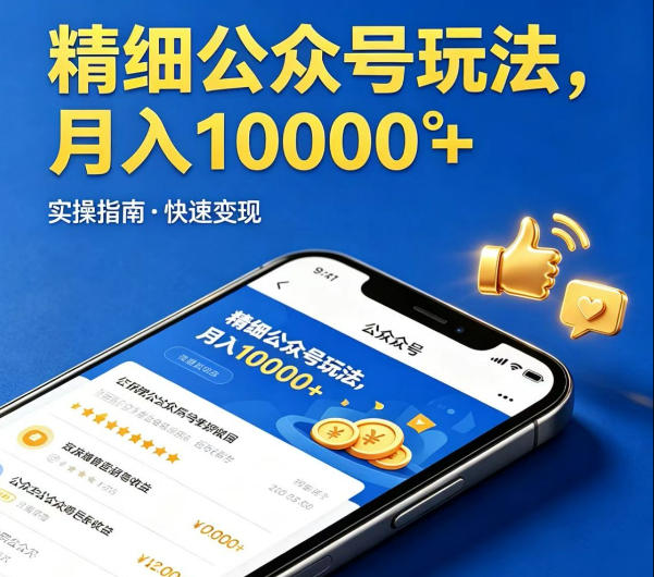 精细化公众号玩法，我们给你提供文章，你来负责发布，收益可观，月入1W+【揭秘】-超级会员网