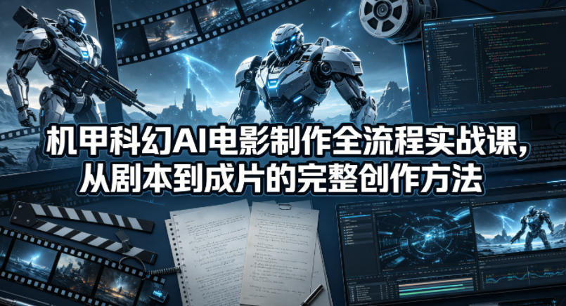 机甲科幻AI电影制作全流程实战课，从剧本到成片的完整创作方法-超级会员网
