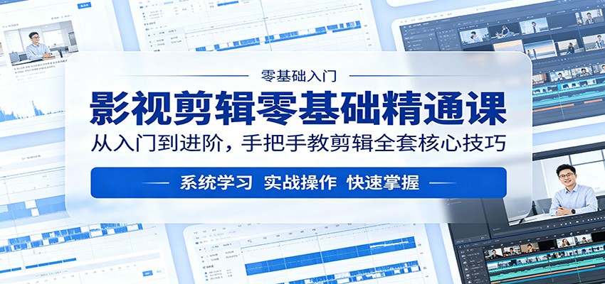 影视剪辑零基础精通课：从入门到进阶，手把手教剪辑全套核心技巧-超级会员网