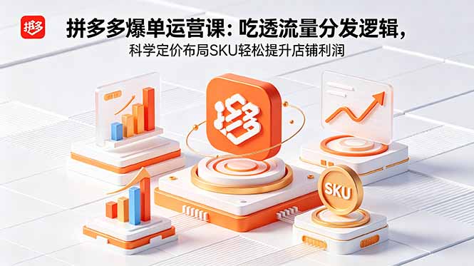 拼多多爆单运营实战课：吃透流量分发逻辑，科学定价布局SKU轻松提升店铺利润-超级会员网