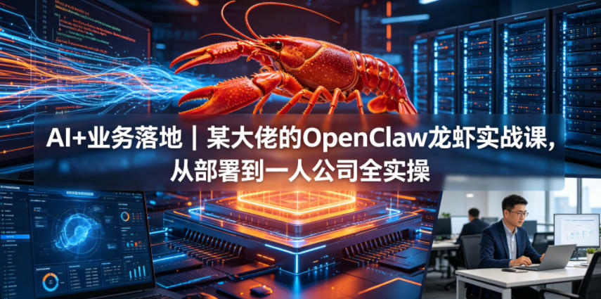 AI+业务落地｜某大佬的OpenClaw小龙虾实战课，从部署到一人公司全实操-超级会员网