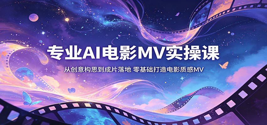 专业AI电影MV实操课：从创意构思到成片落地，零基础打造电影质感MV-超级会员网