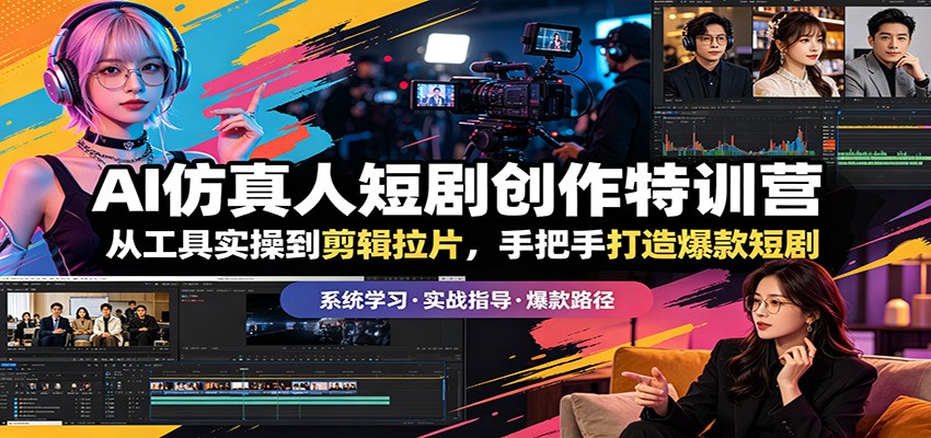 AI仿真人短剧创作特训营：从工具实操到剪辑拉片，手把手打造爆款短剧-超级会员网