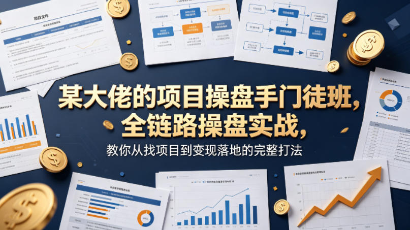 某大佬的项目操盘手门徒班，全链路操盘实战，教你从找项目到变现落地的完整打法-超级会员网