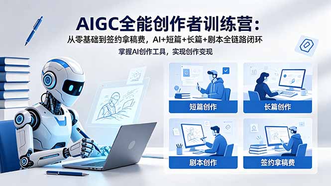 AIGC全能创作者训练营：从零基础到签约拿稿费，AI+短篇+长篇+剧本全链路闭环-超级会员网