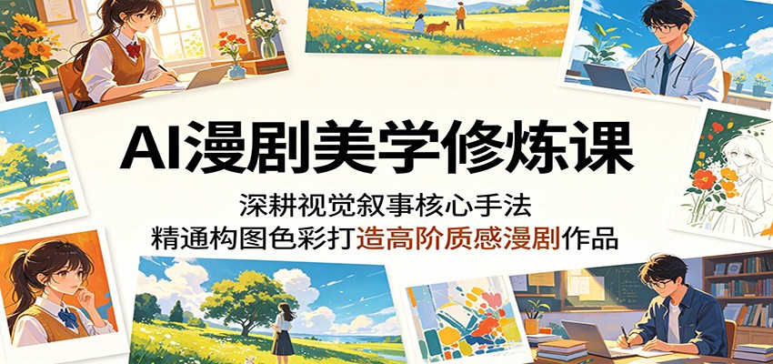 AI漫剧美学修炼课：深耕视觉叙事核心手法，精通构图色彩打造高阶质感漫剧作品-超级会员网