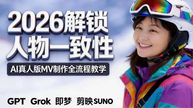 2026独创解锁人物一致性：AI真人版MV制作，不讲空话，不拼概念，全流程实操-超级会员网