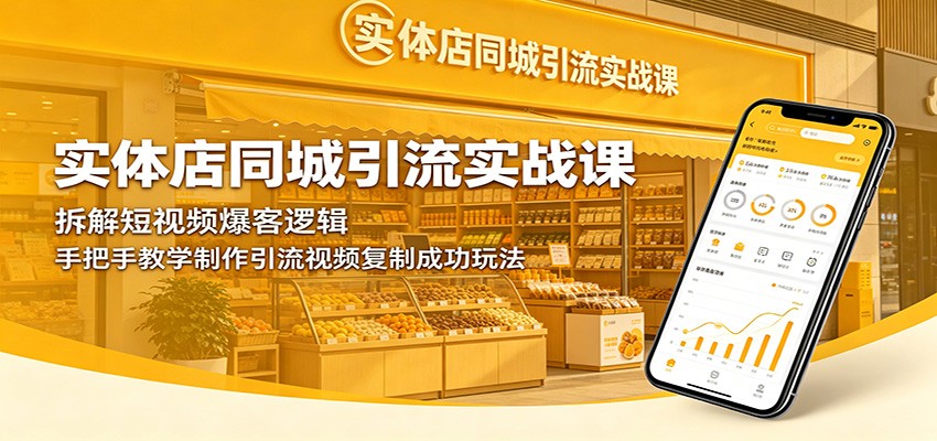 实体店同城引流实战课：拆解短视频爆客逻辑，手把手教学制作引流视频复制成功玩法-超级会员网