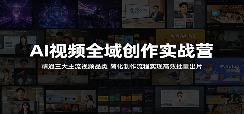 AI视频全域创作实战营：精通三大主流视频品类，简化制作流程实现高效批量出片-超级会员网