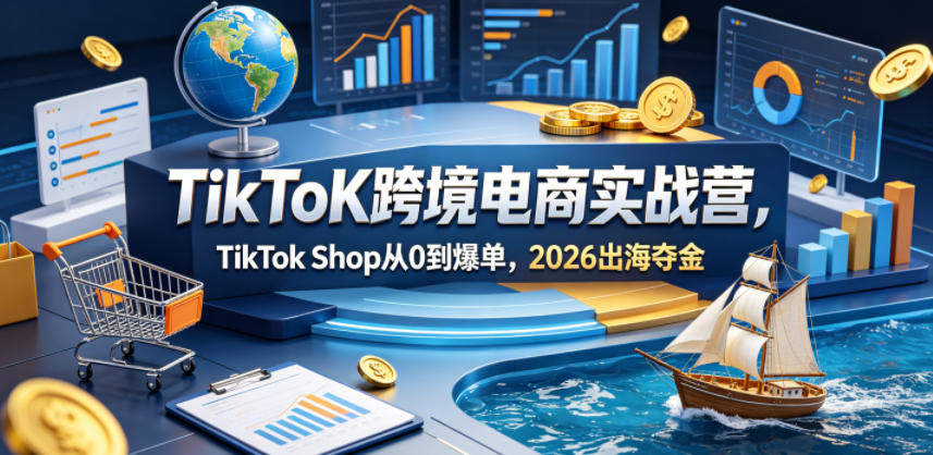 TikToK跨境电商实战营，TikTok Shop从0到爆单，2026出海夺金-超级会员网