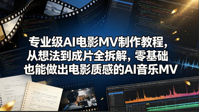 专业级AI电影MV制作教程，从想法到成片全拆解，零基础也能做出电影质感的AI音乐MV-超级会员网