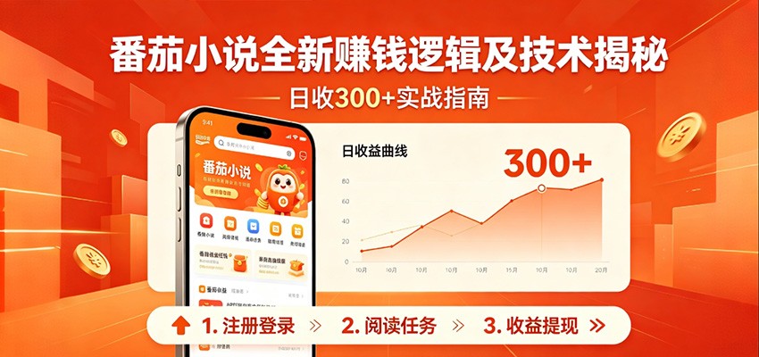 番茄小说全新赚钱逻辑及技术日收300+，小白新书皆可做！无脑赚就行了！-超级会员网