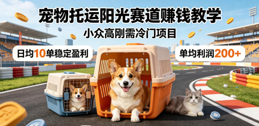 宠物托运阳光赛道賺钱教学，小众高刚需冷门项目，日均10单稳定盈利，单均利润200+-超级会员网