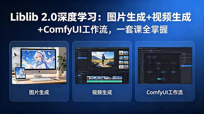 Liblib 2.0深度学习：图片生成+视频生成+ComfyUI工作流，一套课全掌握-超级会员网