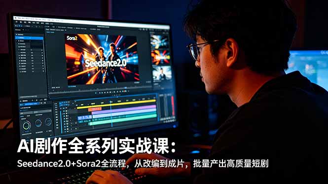 AI剧作全系列实战课：Seedance2.0+Sora2全流程，从改编到成片，批量产出高质量短剧-超级会员网