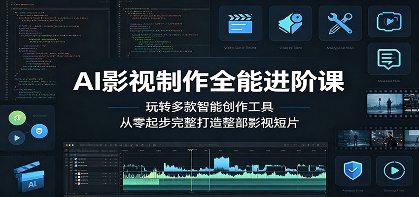 AI影视制作全能进阶课：玩转多款智能创作工具，从零起步完整打造整部影视短片-超级会员网