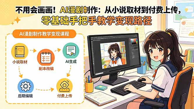 不用会画画！AI漫剧制作：从小说取材到付费上传，零基础手把手教学变现路径-超级会员网