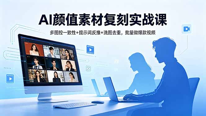 AI颜值素材复刻实战课，多图控一致性+提示词反推+洗图去重，批量做爆款视频-超级会员网