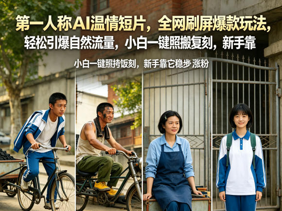 第一人称AI温情短片，全网刷屏爆款玩法，轻松引爆自然流量，小白一键照搬复刻，新手靠它稳步涨粉-超级会员网