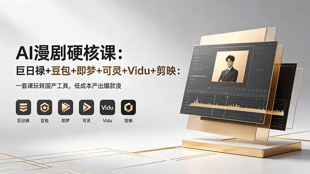 AI漫剧硬核课：巨日禄+豆包+即梦+可灵+Vidu+剪映：一套课玩转国产工具，低成本产出爆款漫剧-超级会员网