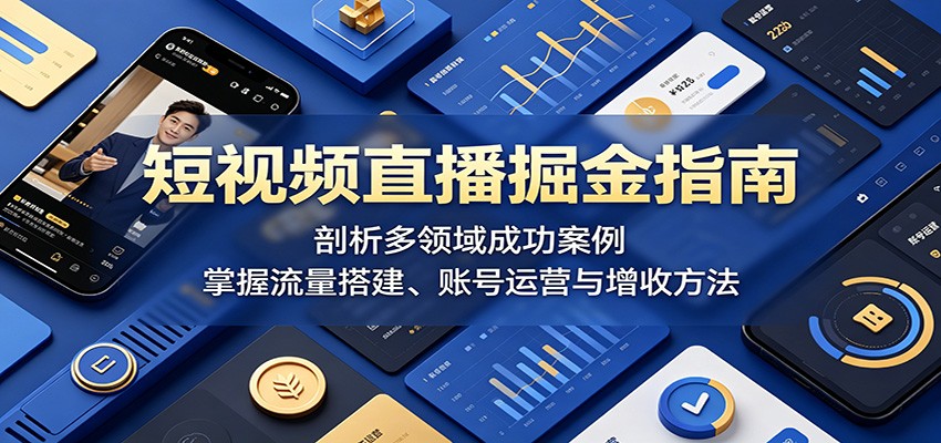 短视频直播掘金指南：剖析多领域成功案例，掌握流量搭建、账号运营与增收方法-超级会员网
