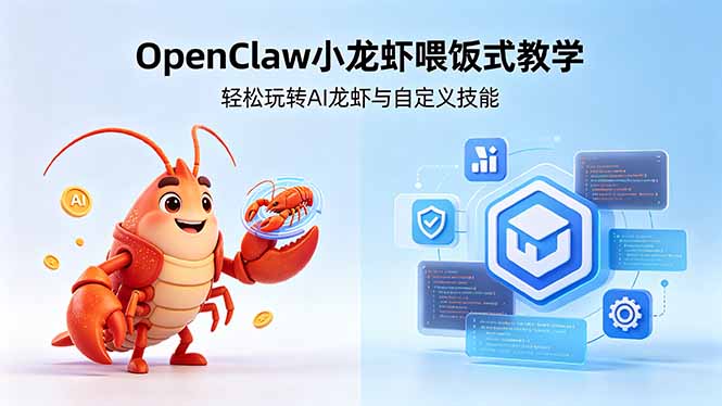 不用懂技术！OpenClaw小龙虾喂饭式教学，轻松玩转AI龙虾与自定义技能-超级会员网