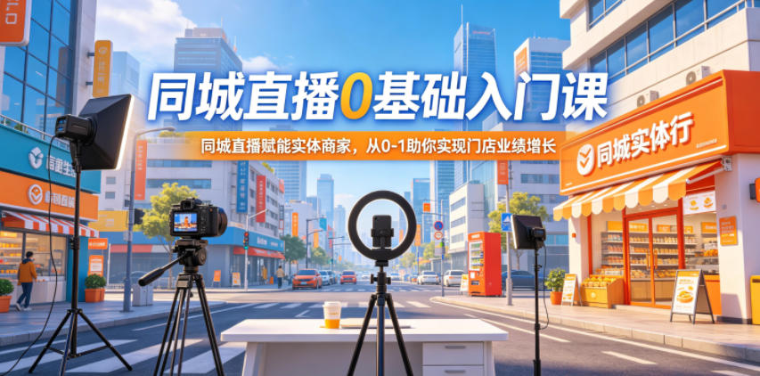 同城直播0基础入门课，同城直播赋能实体商家，从0-1助你实现门店业绩增长-超级会员网