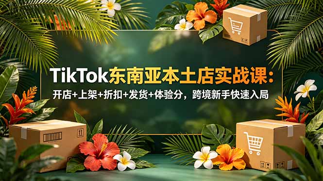 TikTok东南亚本土店实战课：开店+上架+折扣+发货+体验分，跨境新手快速入局-超级会员网