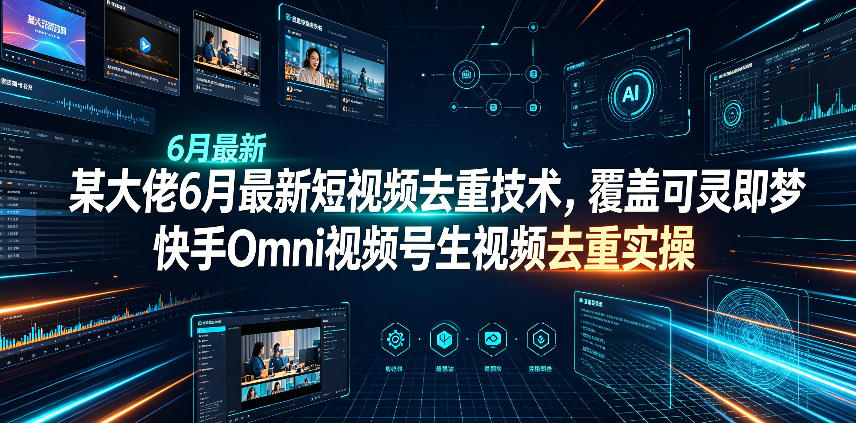 某大佬6月最新短视频去重技术，覆盖可灵即梦快手Omni视频号生视频去重实操-超级会员网