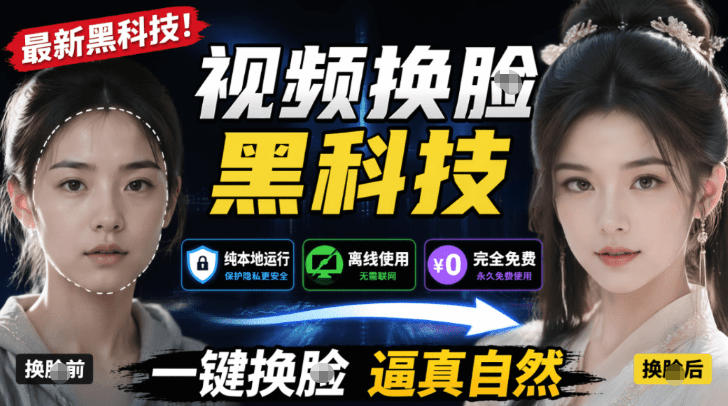 AI人工智能如此夸张？一键视频换Lian黑科技，纯本地离线运行，本地视频换Lian娱乐工具，AI FaceSwap-超级会员网
