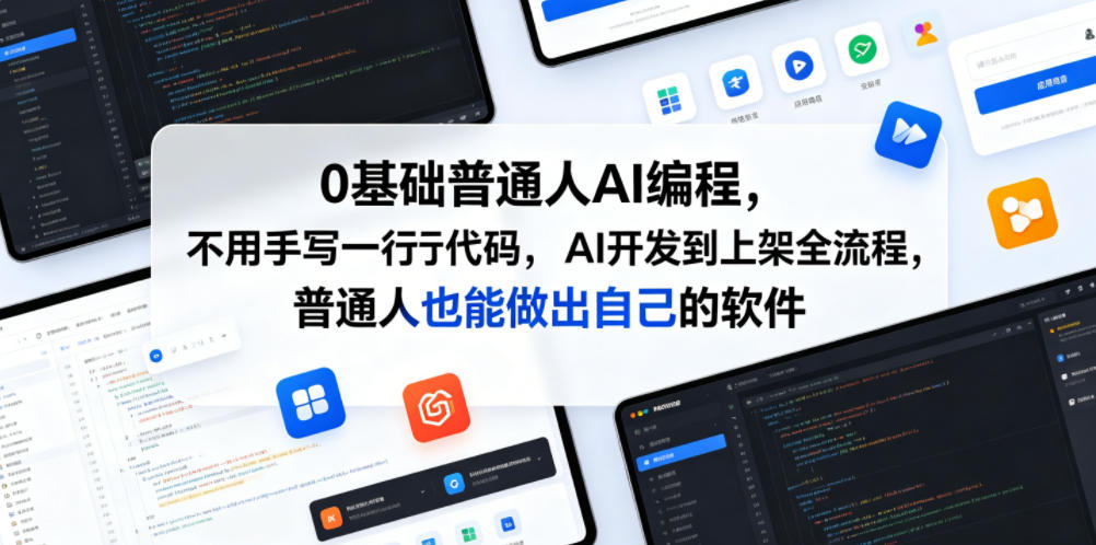 0基础普通人AI编程，不用手写一行代码，AI开发到上架全流程，普通人也能做出自己的软件-超级会员网