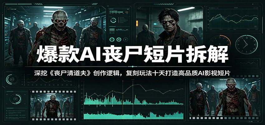 爆款AI丧尸短片拆解：深挖《丧尸清道夫》创作逻辑，复刻玩法快速打造高品质AI影视短片-超级会员网