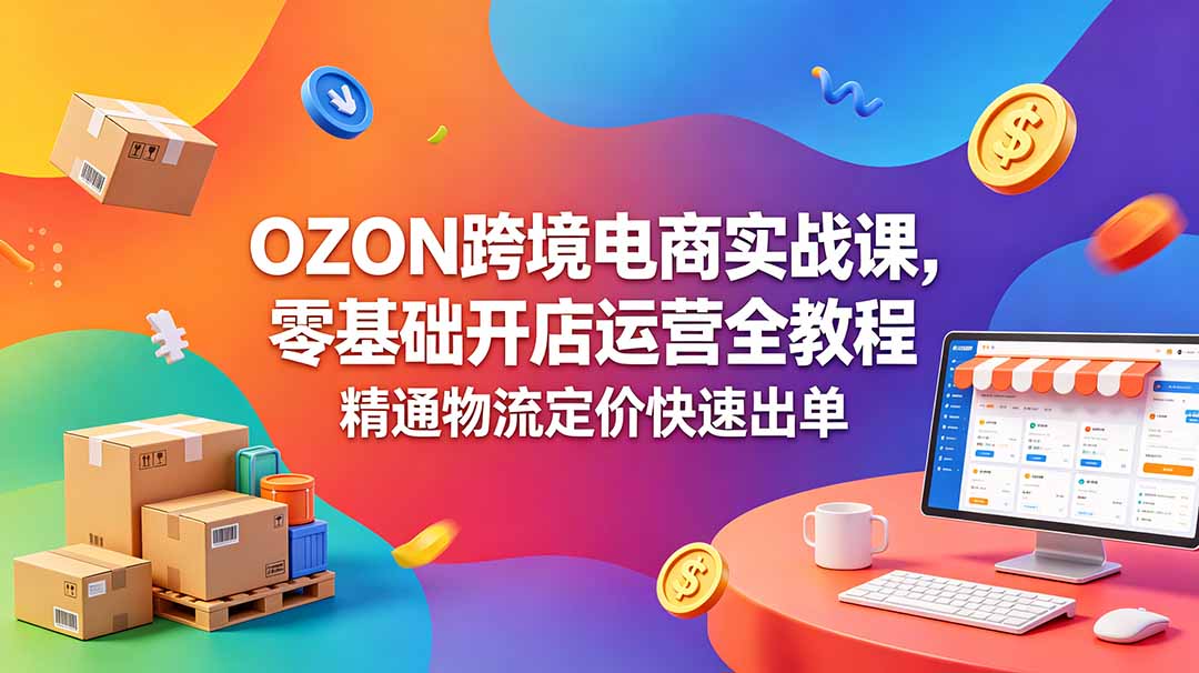 OZON 跨境电商实战课，零基础开店运营全教程，精通物流定价快速出单-超级会员网