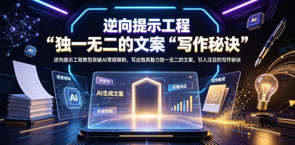 逆向提示工程教您突破AI常规限制，写出独具魅力独一无二的文案，引人注目的写作秘诀【原创双语字幕】-超级会员网