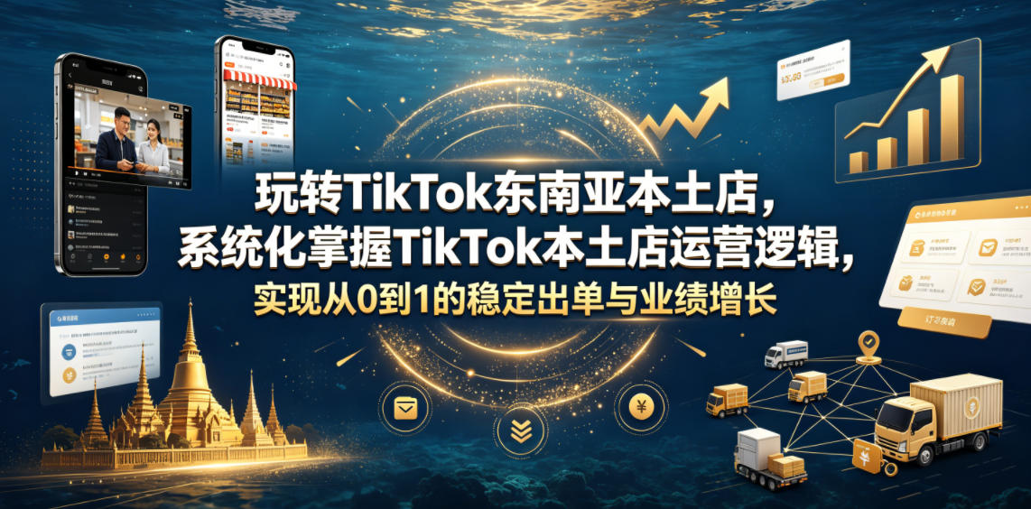 玩转TikTok东南亚本土店，系统化掌握TikTok本土店运营逻辑，实现从0到1的稳定出单与业绩增长-超级会员网