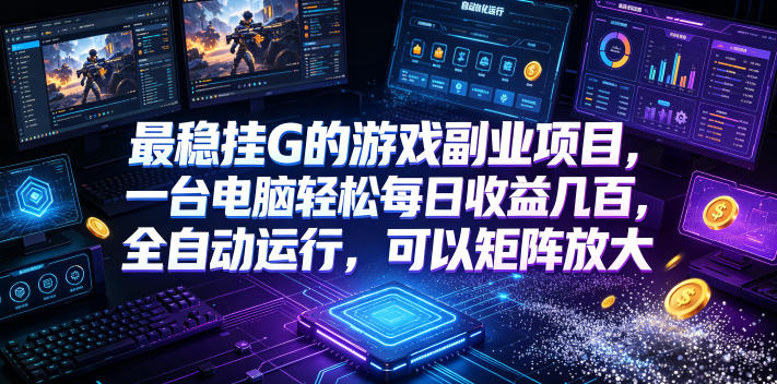 最稳挂G的游戏副业项目，一台电脑轻松每日收益几百，全自动运行，可以矩阵放大【揭秘】-超级会员网