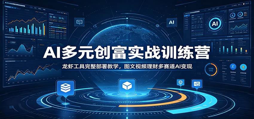 AI多元创富实战训练营：龙虾工具完整部署教学，图文视频理财多赛道AI变现-超级会员网