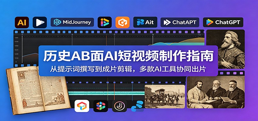 历史AB面AI短视频制作指南：从提示词撰写到成片剪辑，多款AI工具协同出片-超级会员网