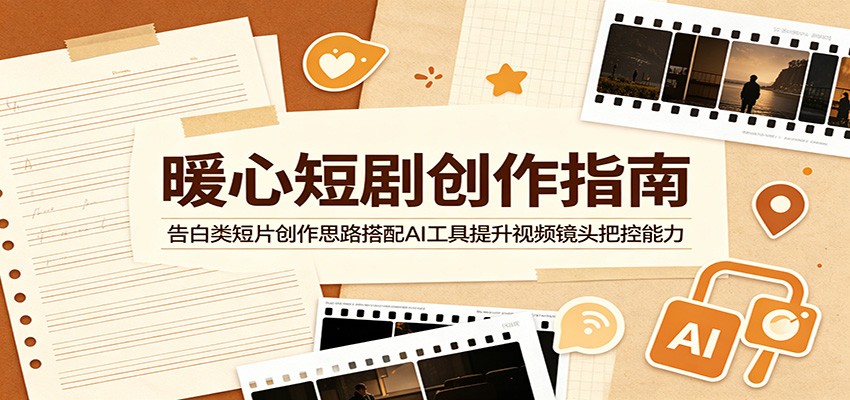暖心短剧创作指南：告白类短片创作思路搭配AI工具提升视频镜头把控能力-超级会员网