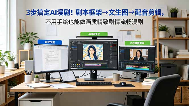 3步搞定AI漫剧！剧本框架→文生图→配音剪辑，不用手绘也能做画质精致剧情流畅漫剧-超级会员网