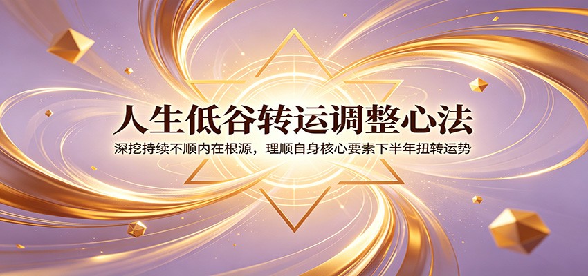 人生低谷转运调整心法：深挖持续不顺内在根源，理顺自身核心要素下半年扭转运势-超级会员网