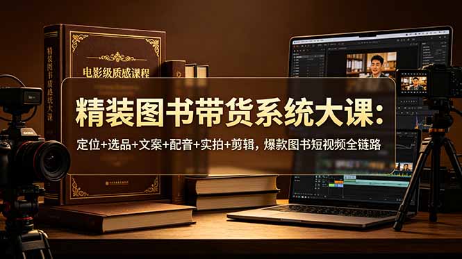 精装图书带货系统大课：定位+选品+文案+配音+实拍+剪辑，爆款图书短视频全链路-超级会员网