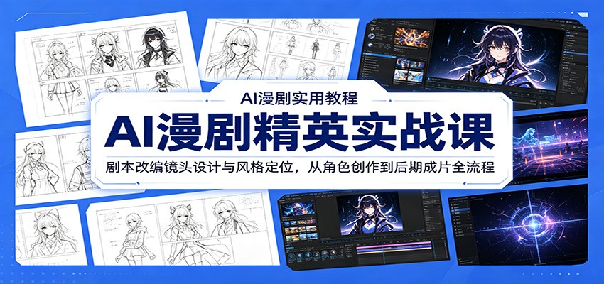 AI漫剧精英实战课：剧本改编镜头设计与风格定位，从角色创作到后期成片全流程-超级会员网