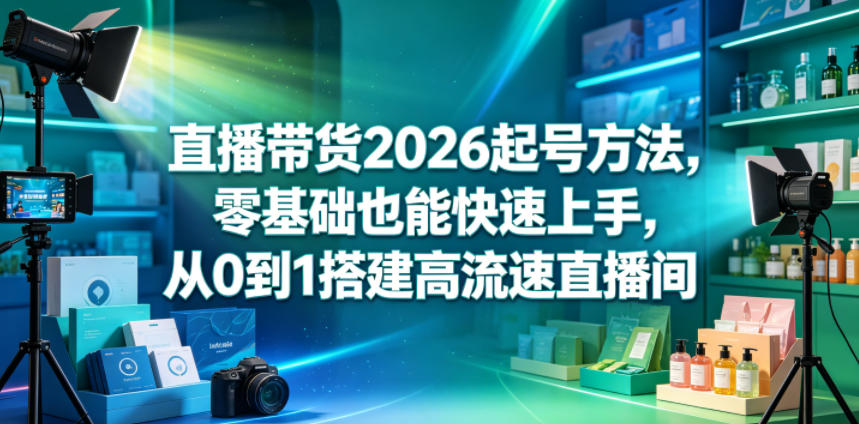 直播带货2026起号方法，零基础也能快速上手，从0到1搭建高流速直播间-超级会员网