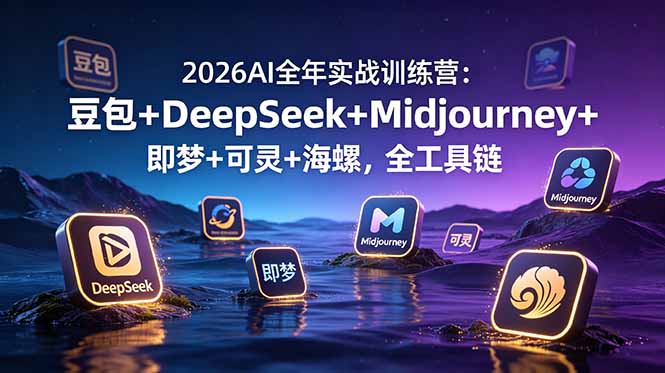 2026AI全年实战训练营：豆包+DeepSeek+Midjourney+即梦+可灵+海螺，全工具链-超级会员网