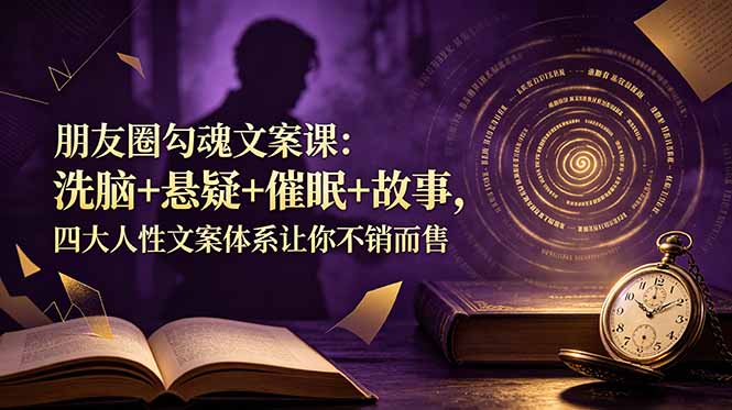 朋友圈勾魂文案课：洗脑+悬疑+催眠+故事，四大人性文案体系让你不销而售-超级会员网