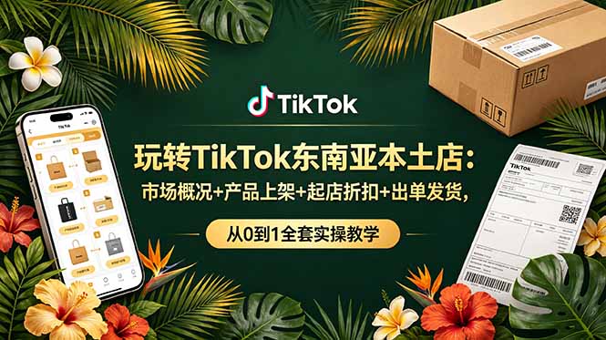 玩转TikTok东南亚本土店：市场概况+产品上架+起店折扣+出单发货，从0到1全套实操教学-超级会员网
