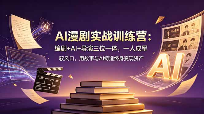 AI漫剧实战训练营：编剧+AI+导演三位一体，一人成军 驭风口，用故事与AI铸造终身变现资产-超级会员网