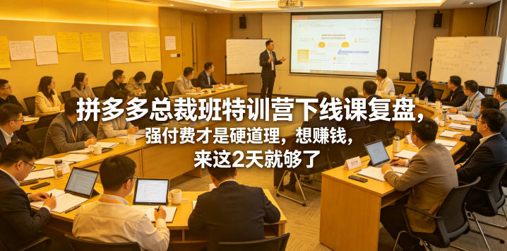 拼多多总裁班特训营下线课复盘，强付费才是硬道理，想賺钱，来这2天就够了-超级会员网